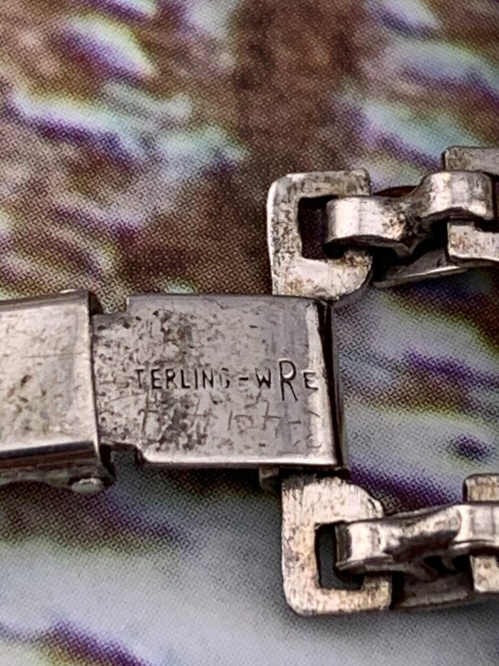 W.E. Richards Repousse Openwork Panel Sterling Silver Wave Vtg Bracelet J217 - Picture 6 of 8